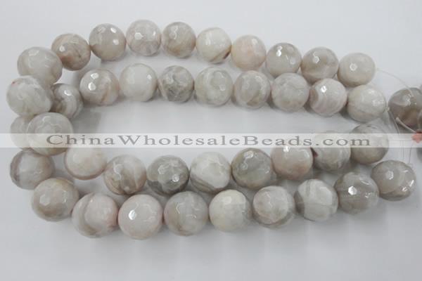 CAG1911 15.5 inches 20mm faceted round grey agate beads wholesale