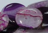 CAG201 15.5 inches 30mm flat round purple agate gemstone beads