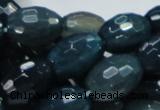 CAG219 15.5 inches 13*18mm faceted rice blue agate gemstone beads