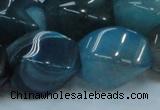 CAG221 15.5 inches 17*25mm twisted blue agate gemstone beads