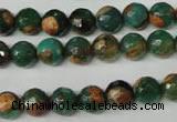 CAG2222 15.5 inches 8mm faceted round fire crackle agate beads