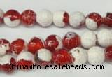 CAG2252 15.5 inches 8mm faceted round fire crackle agate beads