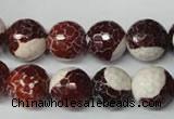 CAG2256 15.5 inches 16mm faceted round fire crackle agate beads