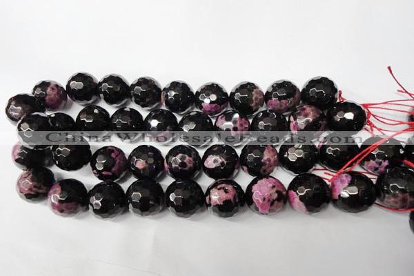 CAG2268 15.5 inches 20mm faceted round fire crackle agate beads