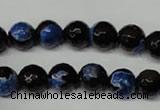 CAG2273 15.5 inches 10mm faceted round fire crackle agate beads