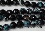 CAG2282 15.5 inches 8mm faceted round fire crackle agate beads