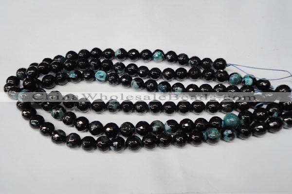 CAG2283 15.5 inches 10mm faceted round fire crackle agate beads