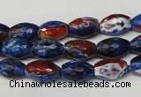 CAG2290 15.5 inches 8*12mm faceted rice fire crackle agate beads