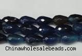 CAG2301 15.5 inches 8*12mm faceted teardrop agate gemstone beads