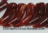 CAG233 15.5 inches 15*46mm horn-shaped red agate gemstone beads