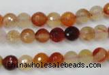 CAG2382 15.5 inches 8mm faceted round red agate beads wholesale