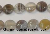 CAG2435 15.5 inches 12mm flat round Chinese botswana agate beads