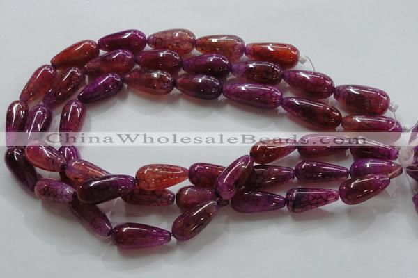 CAG251 15.5 inches teardrop 13*28mm dragon veins agate beads