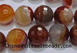 CAG2705 15.5 inches 14mm faceted round red line agate beads