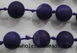 CAG2802 15.5 inches 12mm round matte druzy agate beads whholesale