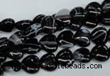 CAG2902 15.5 inches 8*8mm heart black line agate beads