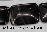 CAG2958 15.5 inches 22*30mm rectangle black line agate beads