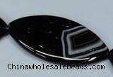 CAG3020 15.5 inches 25*48mm marquise black line agate beads