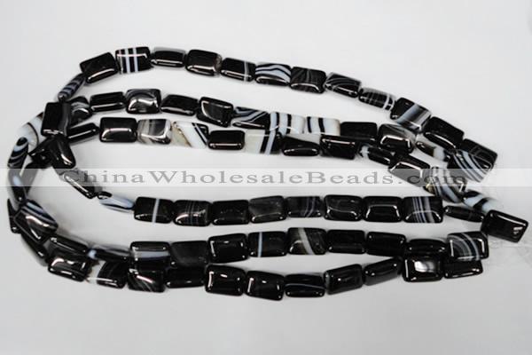 CAG3021 15.5 inches 10*14mm rectangle black line agate beads