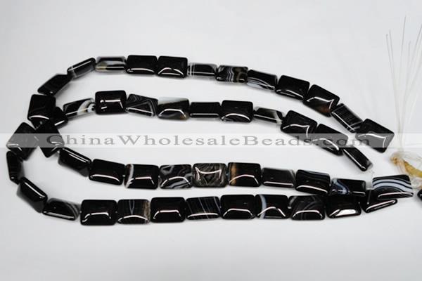 CAG3022 15.5 inches 12*16mm rectangle black line agate beads