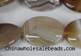 CAG3136 15.5 inches 22*30mm oval brown line agate beads