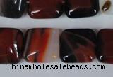 CAG3248 15.5 inches 16*16mm square red line agate beads