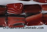 CAG3263 15.5 inches 13*18mm rectangle red line agate beads