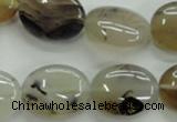 CAG3324 15.5 inches 15*20mm oval natural grey agate beads