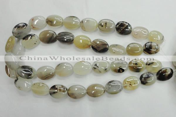 CAG3324 15.5 inches 15*20mm oval natural grey agate beads