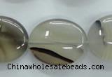 CAG3326 15.5 inches 20*30mm oval natural grey agate beads