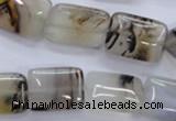 CAG3343 15.5 inches 13*18mm rectangle natural grey agate beads