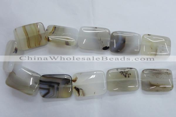 CAG3347 15.5 inches 25*35mm rectangle natural grey agate beads