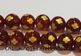 CAG3394 15.5 inches 8mm carved round red agate beads wholesale
