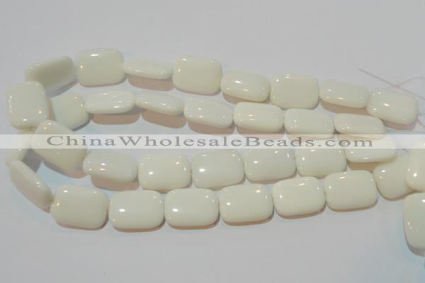CAG3441 15.5 inches 18*25mm rectangle white agate gemstone beads