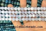 CAG3582 15.5 inches 6mm round matte blue lace agate beads