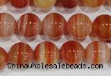 CAG3591 15.5 inches 16mm round red line agate beads wholesale