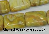 CAG3624 15.5 inches 18*25mm rectangle yellow crazy lace agate beads