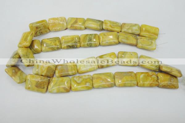 CAG3624 15.5 inches 18*25mm rectangle yellow crazy lace agate beads