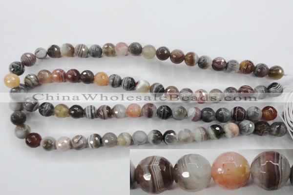 CAG3693 15.5 inches 10mm faceted round botswana agate beads wholesale