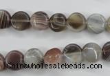 CAG3712 15.5 inches 10mm flat round botswana agate beads wholesale