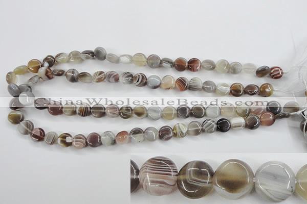 CAG3712 15.5 inches 10mm flat round botswana agate beads wholesale