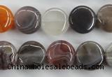 CAG3714 15.5 inches 14mm flat round botswana agate beads wholesale