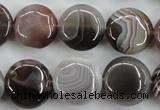 CAG3715 15.5 inches 16mm flat round botswana agate beads wholesale