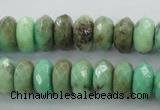 CAG3913 15.5 inches 5*10mm faceted rondelle green grass agate beads