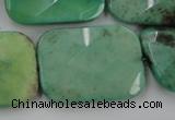 CAG3938 15.5 inches 22*30mm faceted rectangle green grass agate beads