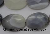 CAG3975 15.5 inches 18*25mm faceted oval grey botswana agate beads