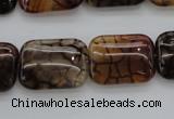 CAG4055 15.5 inches 15*20mm rectangle dragon veins agate beads