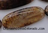 CAG4075 15.5 inches 20*50mm oval dragon veins agate beads