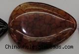 CAG4088 15.5 inches 38*50mm flat teardrop dragon veins agate beads