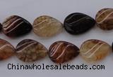 CAG4095 15.5 inches 10*14mm twisted flat teardrop dragon veins agate beads